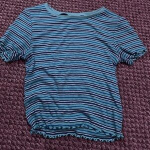 Wild Gable Stripped Ribbed Sleeve Shirt XS